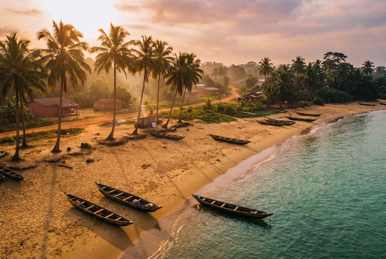 Littoral de Kribi, région du Sud, Cameroun